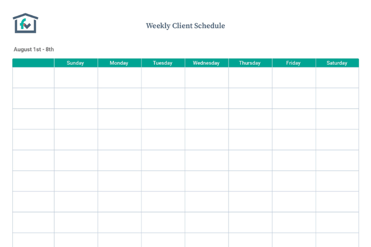 Schedule Weekly Client FirstVisit Software